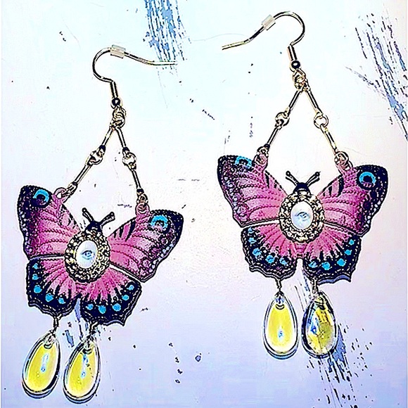 Jewelry - EVIL EYE BUTTERFLY EARRINGS